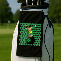 Irish Dabbing Leprechaun Shamrocks Funny Dab St. Patrick's Day Golf Towel
