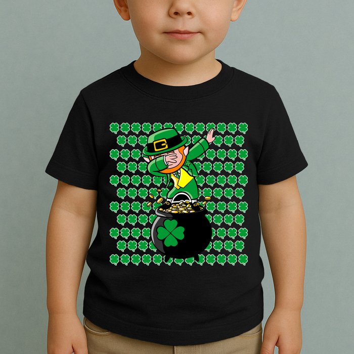 Irish Dabbing Leprechaun Shamrocks Funny Dab St. Patrick's Day Toddler T-Shirt
