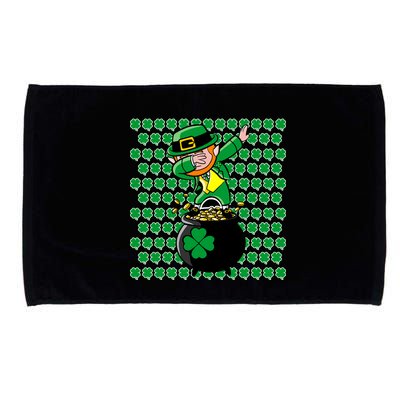 Irish Dabbing Leprechaun Shamrocks Funny Dab St. Patrick's Day Microfiber Hand Towel