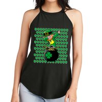 Irish Dabbing Leprechaun Shamrocks Funny Dab St. Patrick's Day Women's Perfect Tri Rocker Tank
