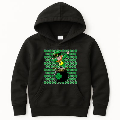 Irish Dabbing Leprechaun Shamrocks Funny Dab St. Patrick's Day Kids Hoodie