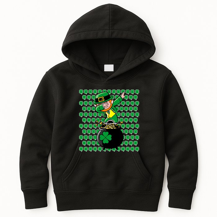 Irish Dabbing Leprechaun Shamrocks Funny Dab St. Patrick's Day Kids Hoodie