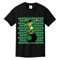 Irish Dabbing Leprechaun Shamrocks Funny Dab St. Patrick's Day Kids T-Shirt