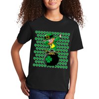 Irish Dabbing Leprechaun Shamrocks Funny Dab St. Patrick's Day Kids T-Shirt