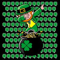 Irish Dabbing Leprechaun Shamrocks Funny Dab St. Patrick's Day Kids T-Shirt