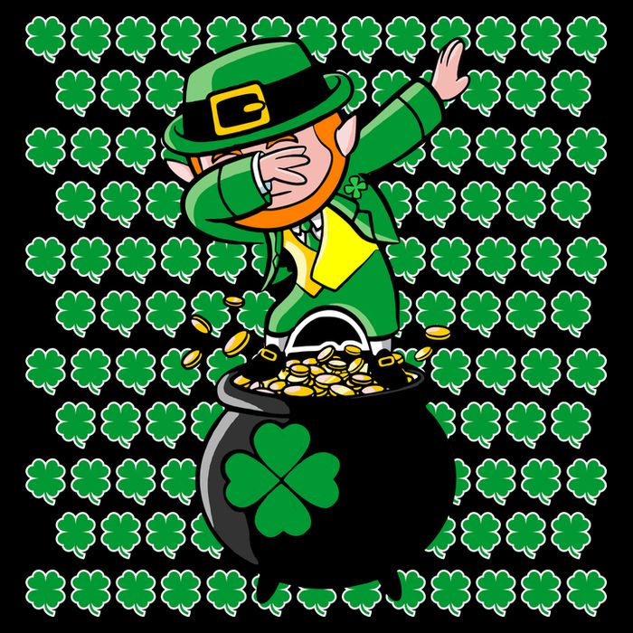 Irish Dabbing Leprechaun Shamrocks Funny Dab St. Patrick's Day Kids T-Shirt