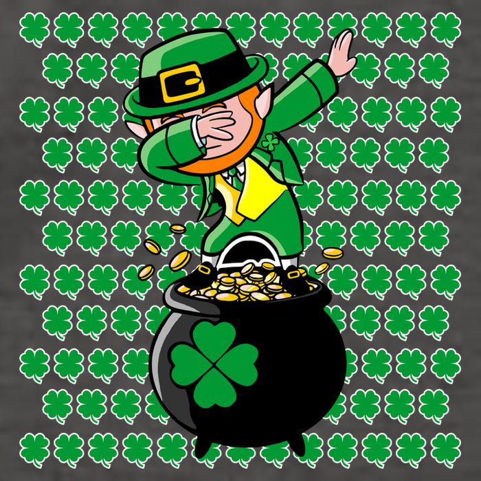 Irish Dabbing Leprechaun Shamrocks Funny Dab St. Patrick's Day Vector Backpack