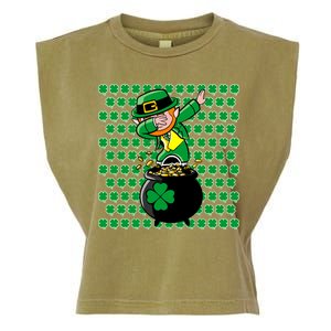 Irish Dabbing Leprechaun Shamrocks Funny Dab St. Patrick's Day Garment-Dyed Women's Muscle Tee