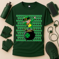 Irish Dabbing Leprechaun Shamrocks Funny Dab St. Patrick's Day Performance Shirt