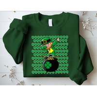 Irish Dabbing Leprechaun Shamrocks Funny Dab St. Patrick's Day Sweatshirt