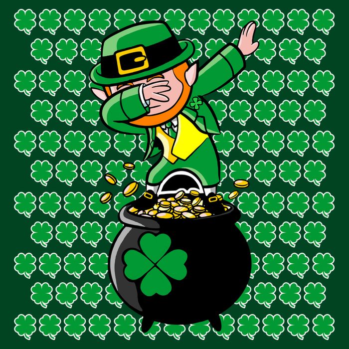 Irish Dabbing Leprechaun Shamrocks Funny Dab St. Patrick's Day Sweatshirt