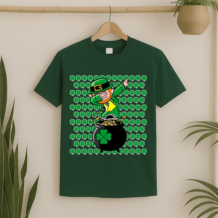 Irish Dabbing Leprechaun Shamrocks Funny Dab St. Patrick's Day T-Shirt