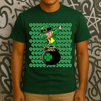 Irish Dabbing Leprechaun Shamrocks Funny Dab St. Patrick's Day T-Shirt