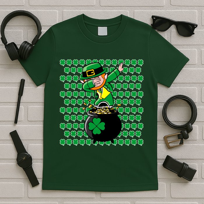Irish Dabbing Leprechaun Shamrocks Funny Dab St. Patrick's Day T-Shirt