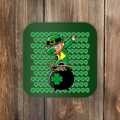 Irish Dabbing Leprechaun Shamrocks Funny Dab St. Patrick's Day Coaster
