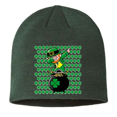 Irish Dabbing Leprechaun Shamrocks Funny Dab St. Patrick's Day Sustainable Beanie