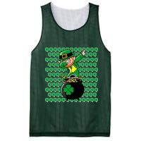 Irish Dabbing Leprechaun Shamrocks Funny Dab St. Patrick's Day Mesh Reversible Basketball Jersey Tank