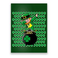 Irish Dabbing Leprechaun Shamrocks Funny Dab St. Patrick's Day Poster