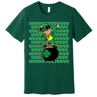 Irish Dabbing Leprechaun Shamrocks Funny Dab St. Patrick's Day Premium T-Shirt