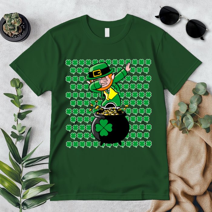 Irish Dabbing Leprechaun Shamrocks Funny Dab St. Patrick's Day Premium T-Shirt