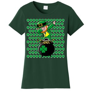 Irish Dabbing Leprechaun Shamrocks Funny Dab St. Patrick's Day Women's T-Shirt