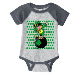 Irish Dabbing Leprechaun Shamrocks Funny Dab St. Patrick's Day Infant Baby Jersey Bodysuit