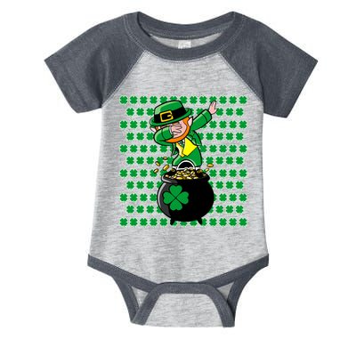 Irish Dabbing Leprechaun Shamrocks Funny Dab St. Patrick's Day Infant Baby Jersey Bodysuit