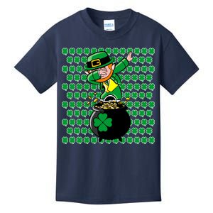 Irish Dabbing Leprechaun Shamrocks Funny Dab St. Patrick's Day Kids T-Shirt