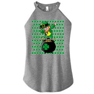 Irish Dabbing Leprechaun Shamrocks Funny Dab St. Patrick's Day Women's Perfect Tri Rocker Tank