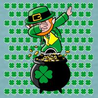 Irish Dabbing Leprechaun Shamrocks Funny Dab St. Patrick's Day Sueded Cloud Jersey T-Shirt
