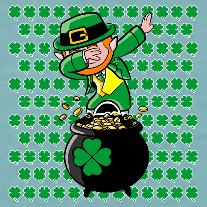 Irish Dabbing Leprechaun Shamrocks Funny Dab St. Patrick's Day Sueded Cloud Jersey T-Shirt