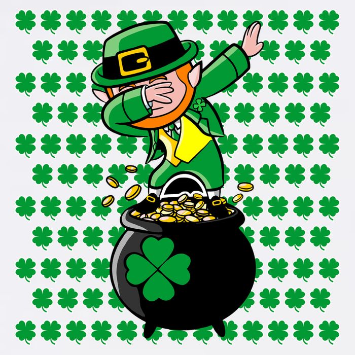 Irish Dabbing Leprechaun Shamrocks Funny Dab St. Patrick's Day Garment-Dyed Sweatshirt