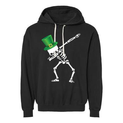 Irish Dabbing Skeleton St. Patrick's Day Garment-Dyed Fleece Hoodie