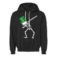 Irish Dabbing Skeleton St. Patrick's Day Garment-Dyed Fleece Hoodie