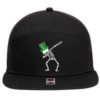 Irish Dabbing Skeleton St. Patrick's Day 7 Panel Mesh Trucker Snapback Hat