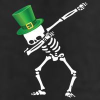 Irish Dabbing Skeleton St. Patrick's Day 7 Panel Mesh Trucker Snapback Hat