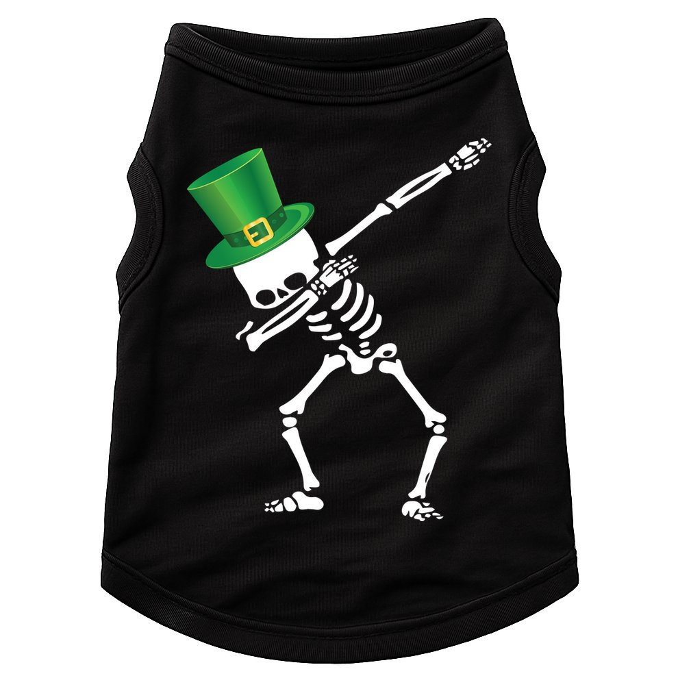 Irish Dabbing Skeleton St. Patrick's Day Doggie Tank
