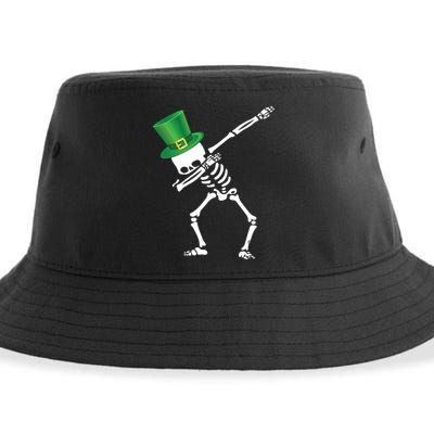 Irish Dabbing Skeleton St. Patrick's Day Sustainable Bucket Hat
