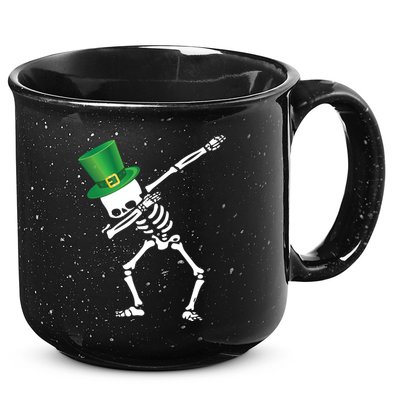 Irish Dabbing Skeleton St. Patrick's Day 15oz Campfire Ceramic Mug
