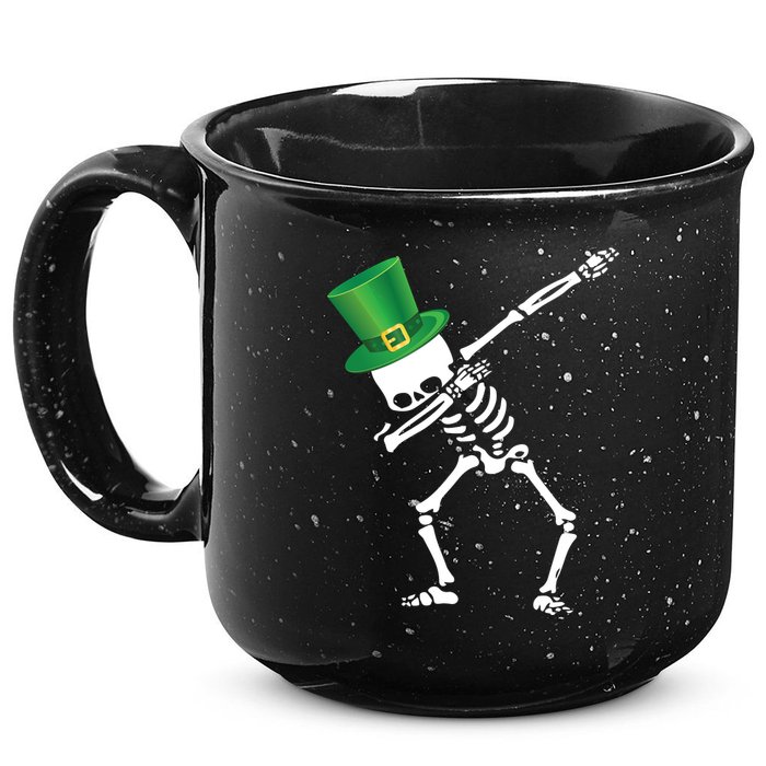Irish Dabbing Skeleton St. Patrick's Day 15oz Campfire Ceramic Mug