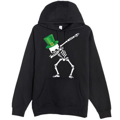 Irish Dabbing Skeleton St. Patrick's Day Premium Pullover Hoodie