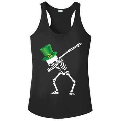 Irish Dabbing Skeleton St. Patrick's Day Ladies PosiCharge Competitor Racerback Tank