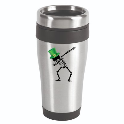 Irish Dabbing Skeleton St. Patrick's Day 16oz Travel Tumbler