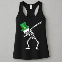 Irish Dabbing Skeleton St. Patrick's Day Womens Tank Top