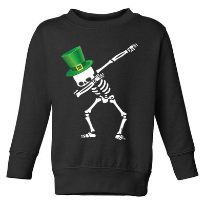Irish Dabbing Skeleton St. Patrick's Day Toddler Sweatshirt