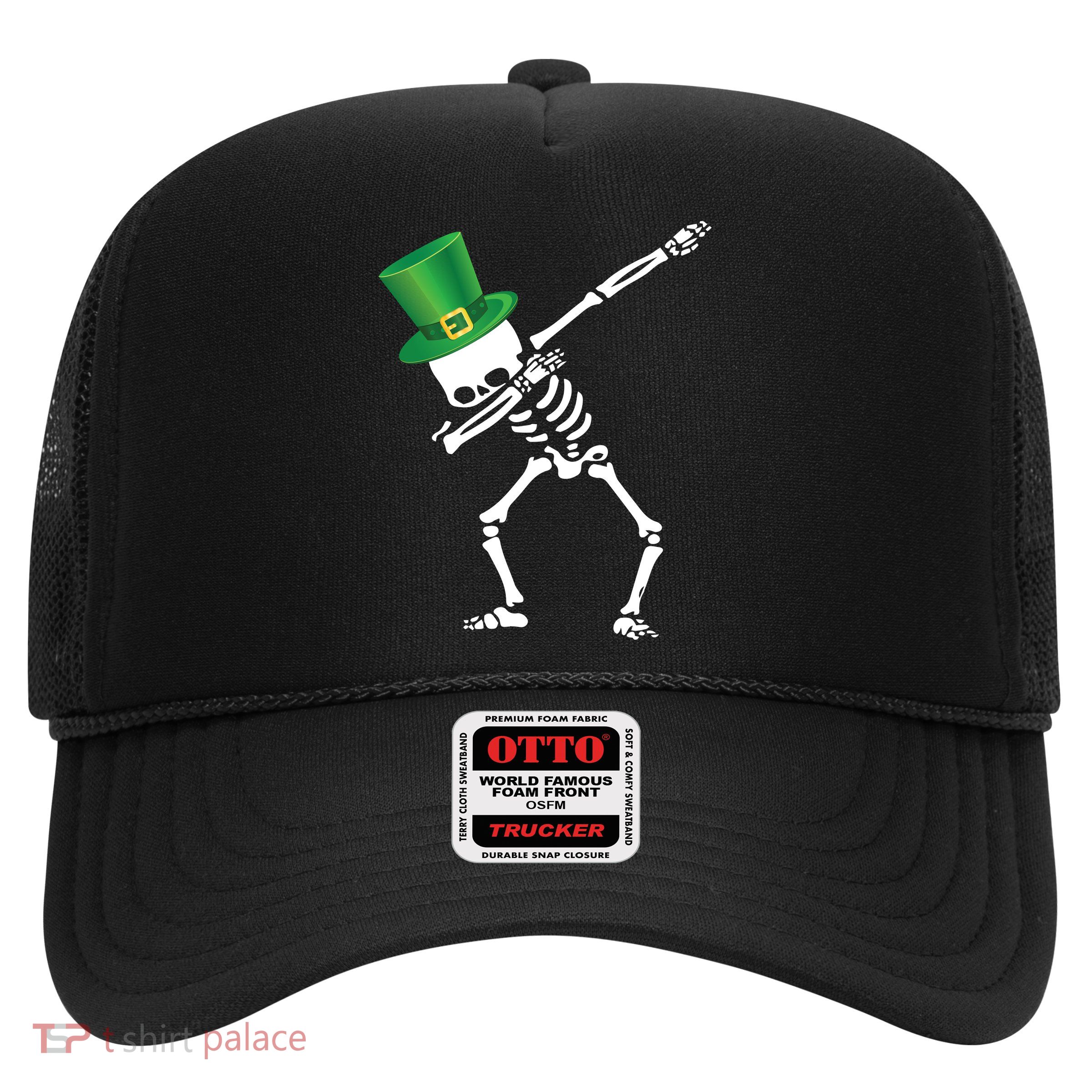 Irish Dabbing Skeleton St. Patrick's Day Trucker Hat