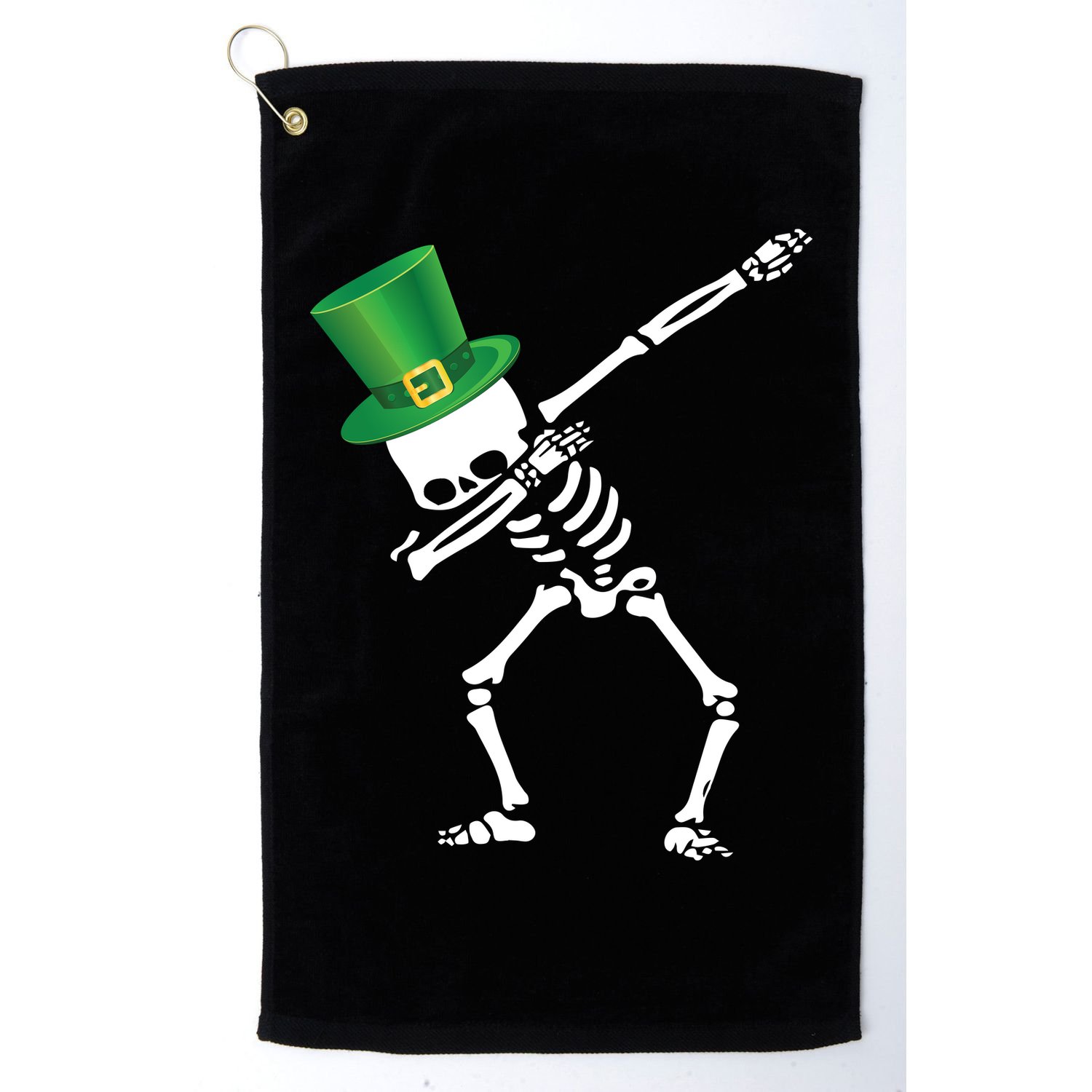 Irish Dabbing Skeleton St. Patrick's Day Golf Towel