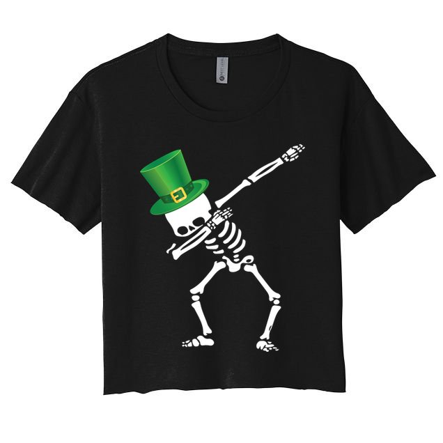 Irish Dabbing Skeleton St. Patrick's Day Crop Top