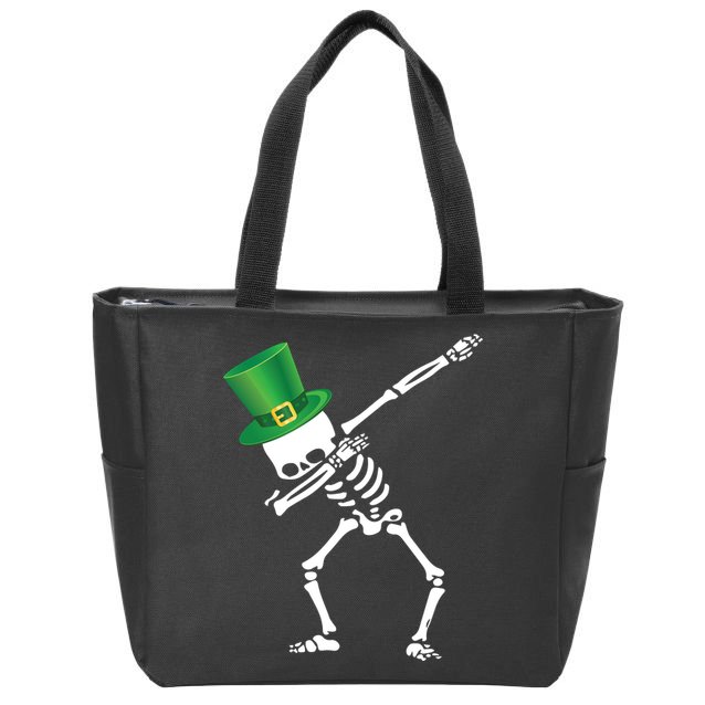 Irish Dabbing Skeleton St. Patrick's Day Zip Tote Bag