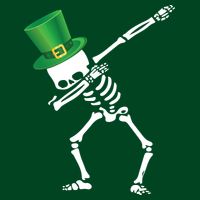 Irish Dabbing Skeleton St. Patrick's Day Button